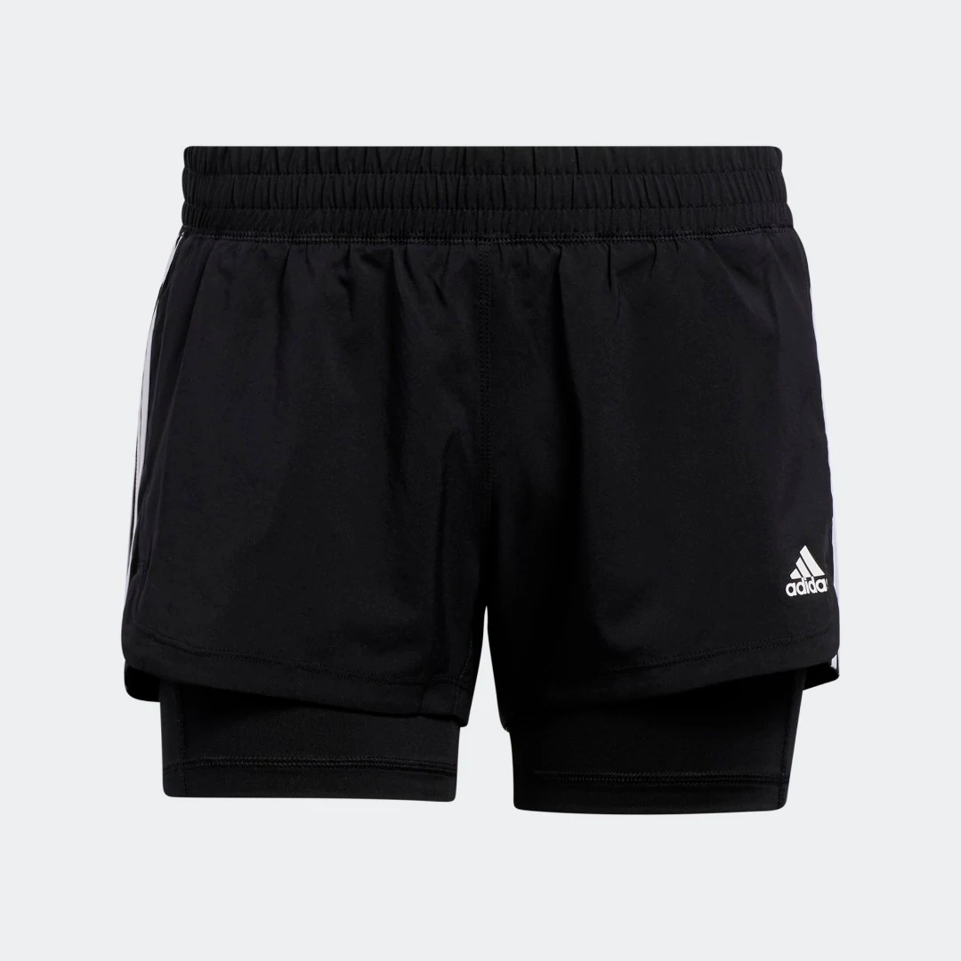 Шорты женские Adidas PACER 3-STRIPES WOVEN TWO-IN-ONE